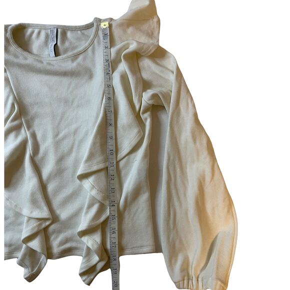 Rachel Pally Revolve Long Sleeve Top with Ruffle details White Color Size Small - Picture 6 of 11